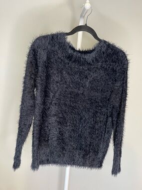 Velvet Heart Black Fuzzy Crewneck Sweater